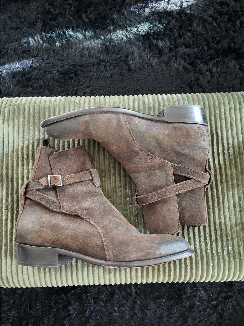 Thursday Boot Co. Rogue boots in Dark Olive Suede.